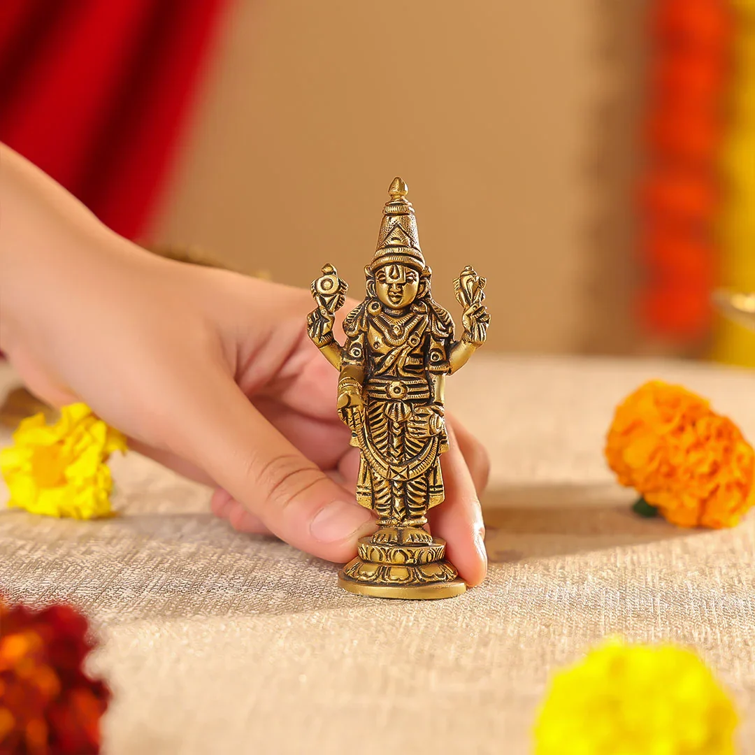 4.5" Brass Superfine Lord Balaji Idol - Image 2