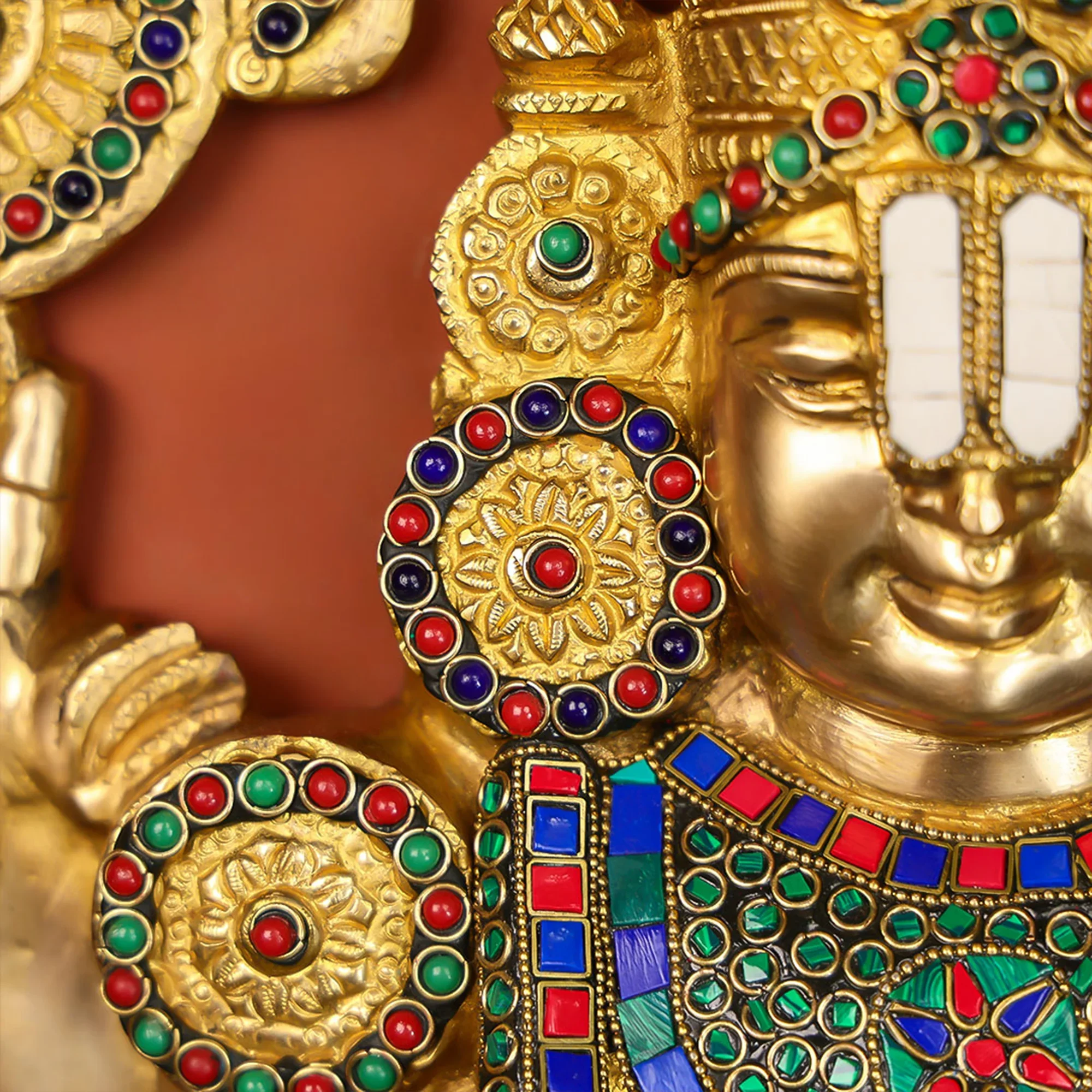 Brass Wall Art Of Lord Venkateshwara (Tirupati Balaji) - Image 2