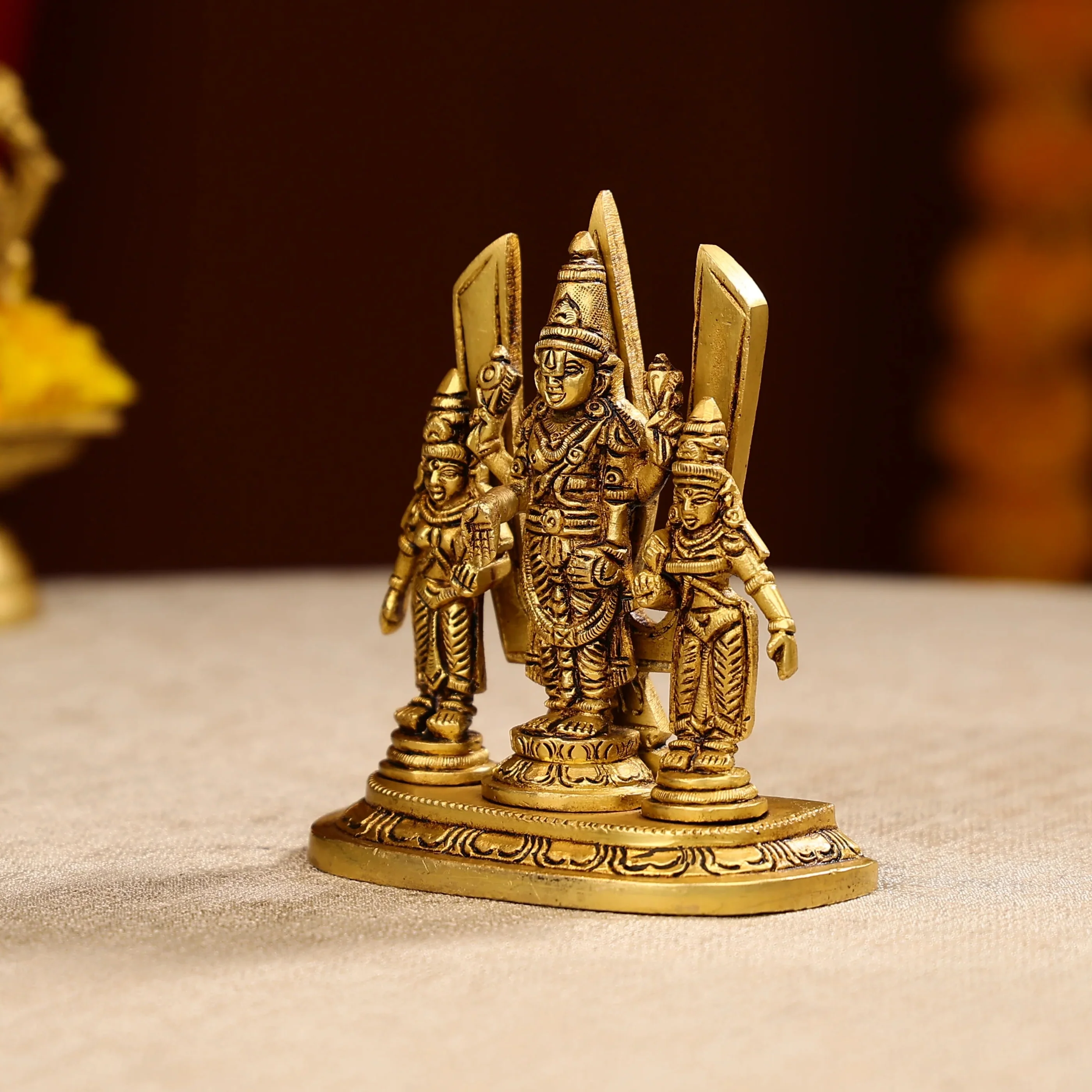 5" Super Fine Brass Naman Balaji With Ali Bali Idol on Single Panel - Image 2