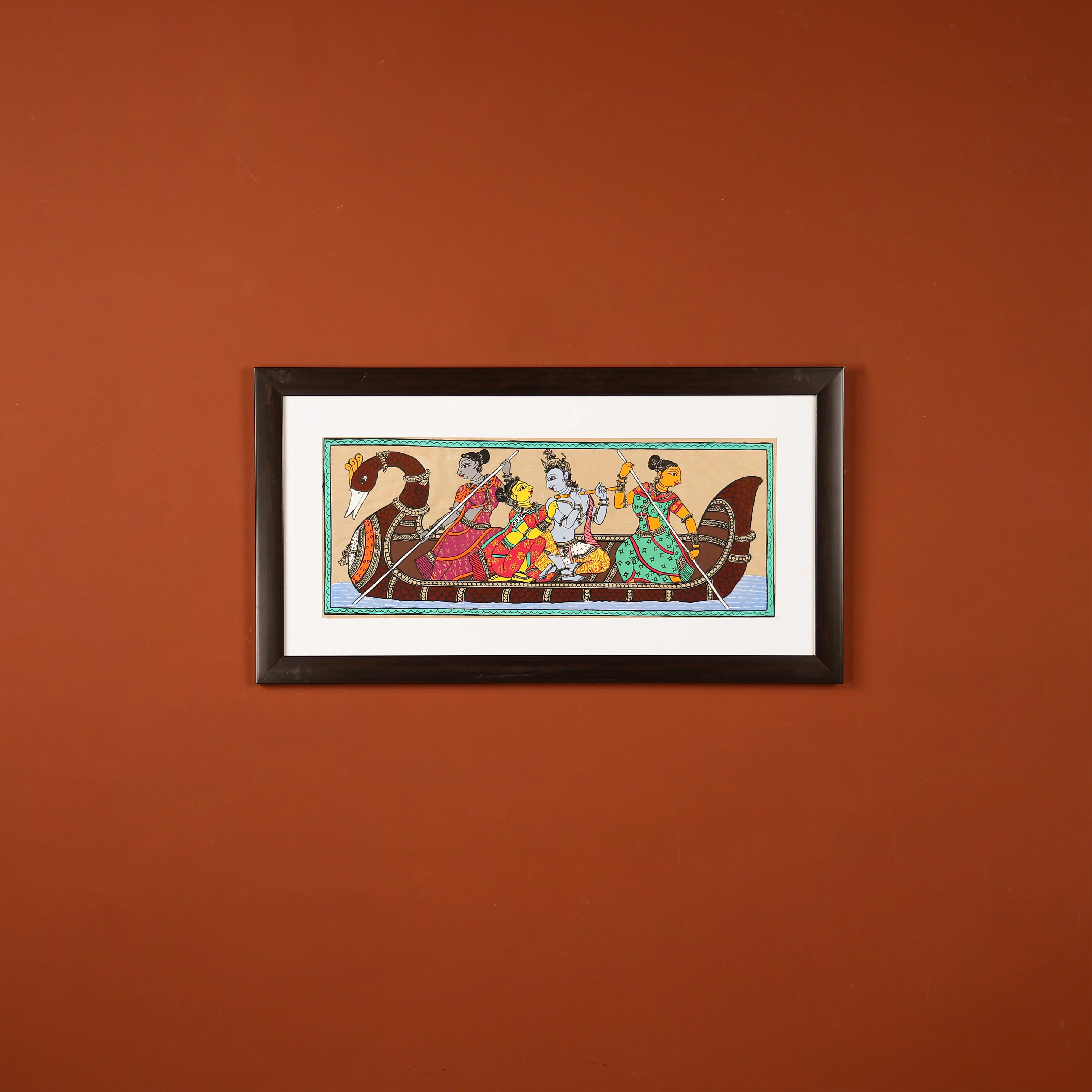Wall Painting Of Lord Krishna And His Companions On A Boat - Image 2
